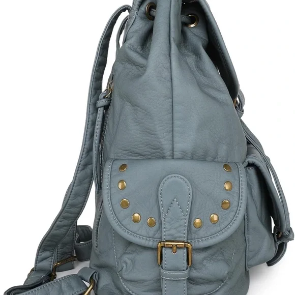 Montana West Gray Vintage Backpack with Braided Trim - Picture 6 of 6